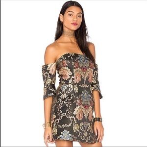 LPA Dress 110 Floral Jacquard Mini Dress